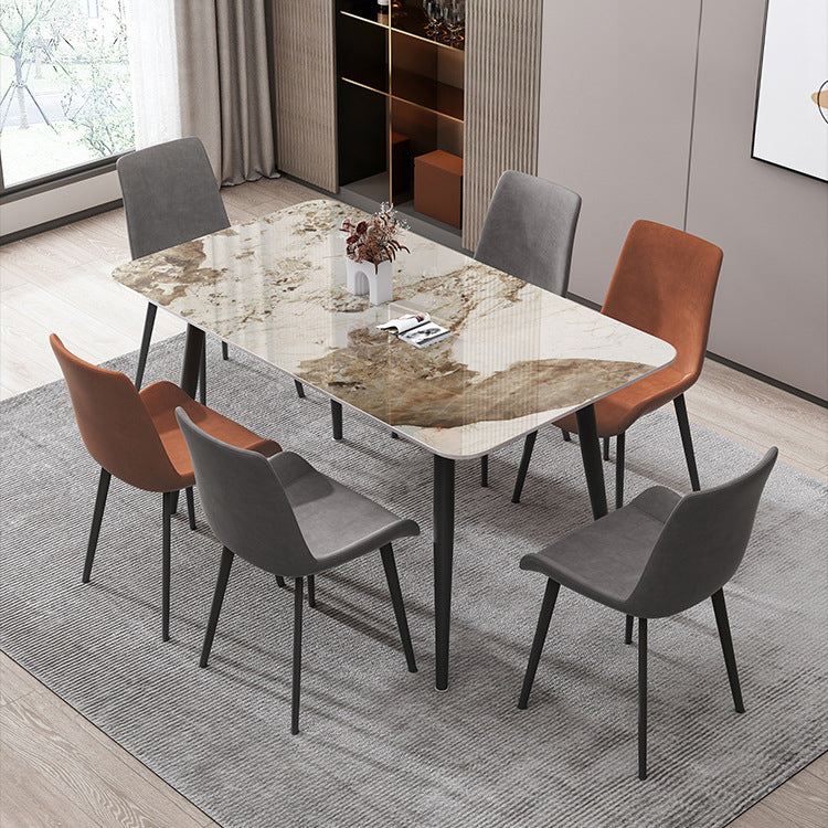 LDF024 - Contemporary Dining Table with Rock Plate Tabletop image 1