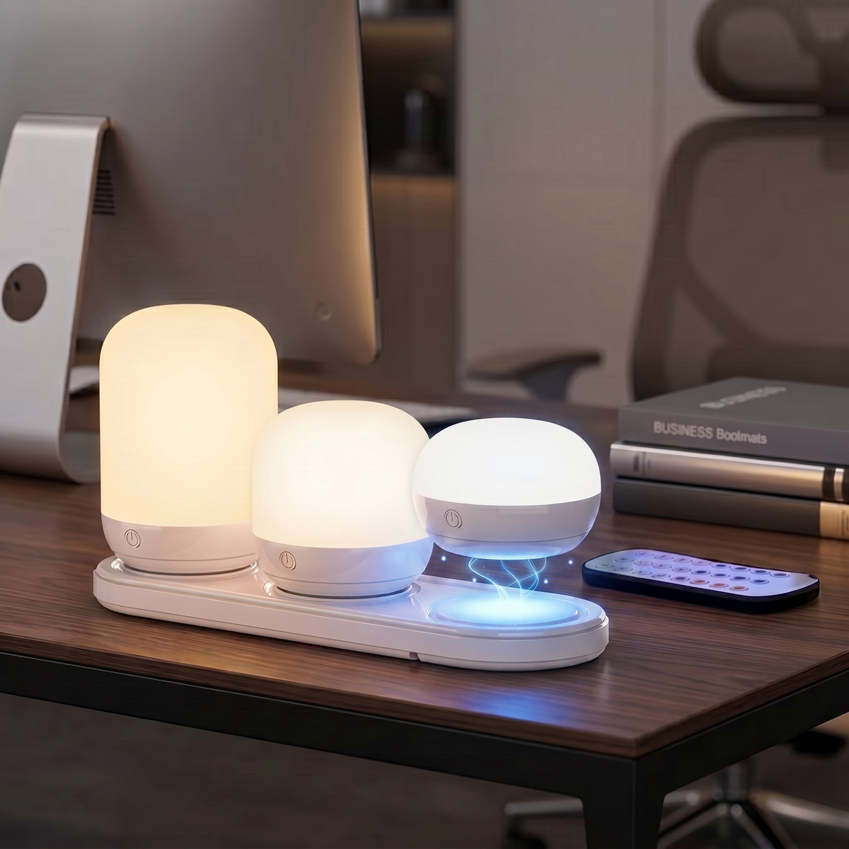 LS009 - 3-in-1 Rechargeable RGB Night Light Set with Magnetic Charging Station image 0