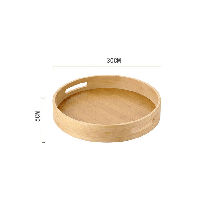 TRAY001 - Round Bamboo Creative Tray | Snack & Tea Serving Plate image 5