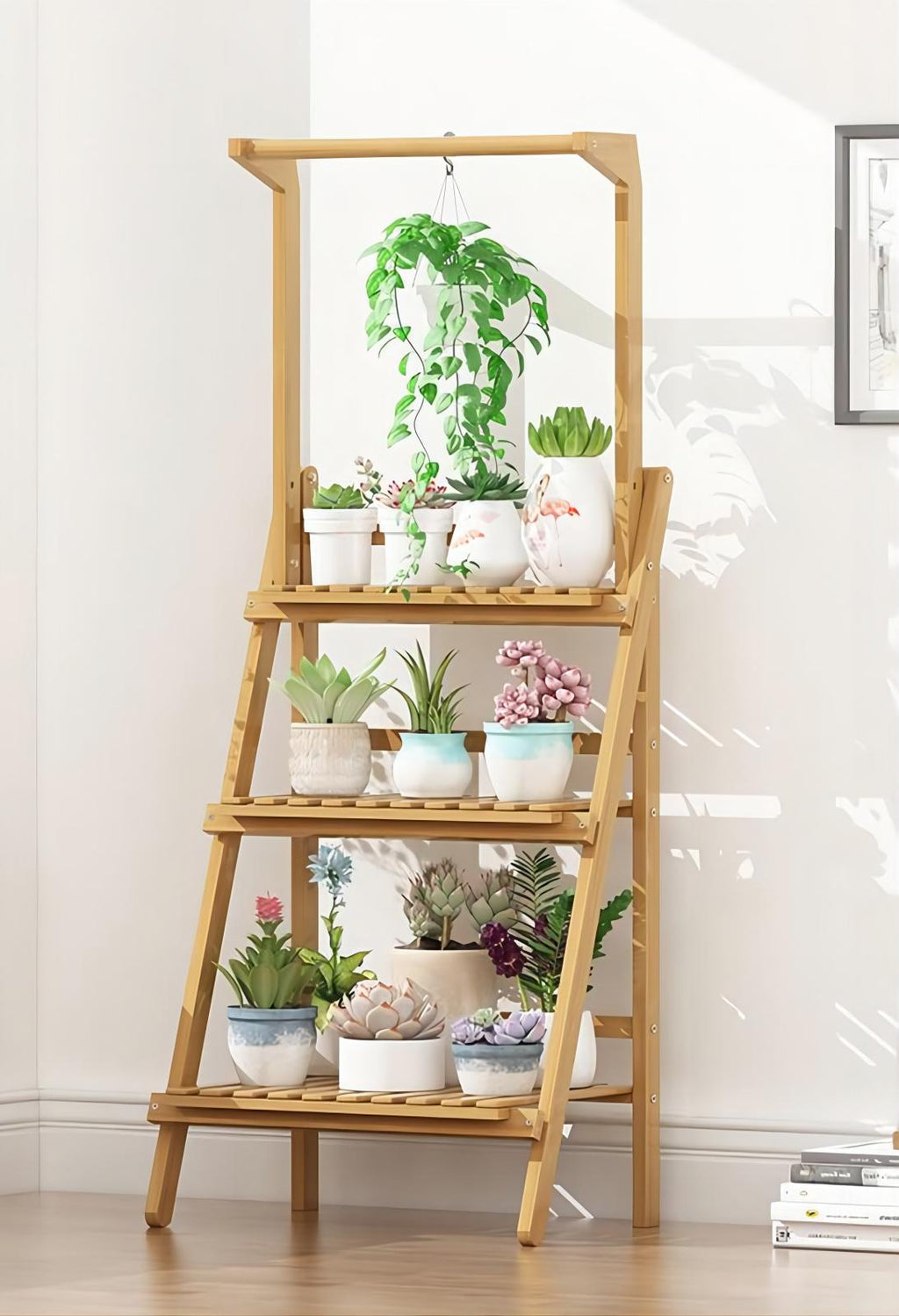 PS005 Bamwood Balcony Floor Stand Rack image 1