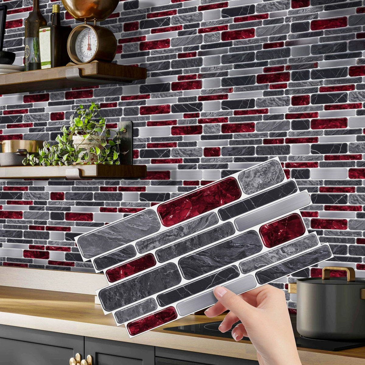 WAP005 - Waterproof PVC Decorative Self-Adhesive Marble Tile Wall Stickers image 5