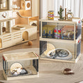 BS043 - Multifunctional Cozy Cat House with Storage Cabinet image 0