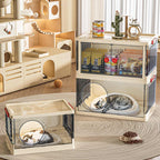 BS043 - Multifunctional Cozy Cat House with Storage Cabinet image 0