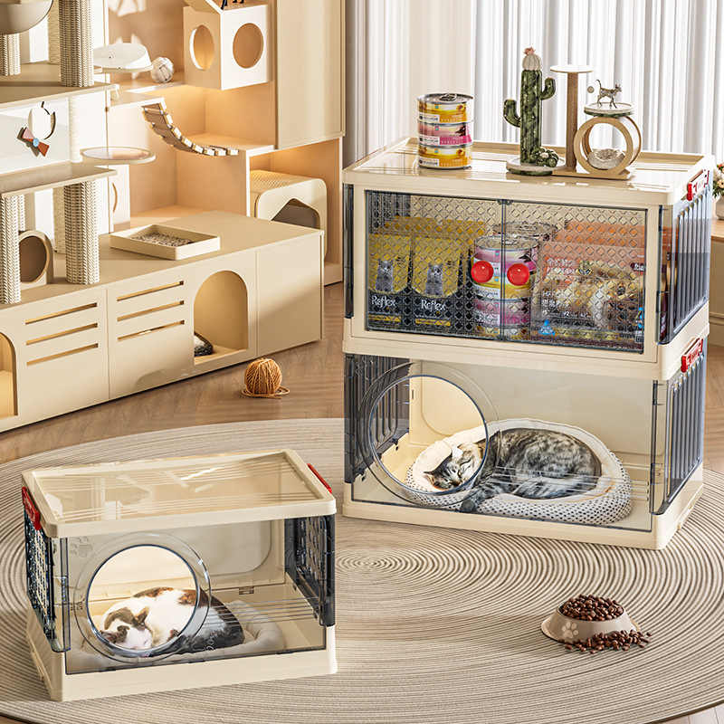 BS043 - Multifunctional Cozy Cat House with Storage Cabinet image 0
