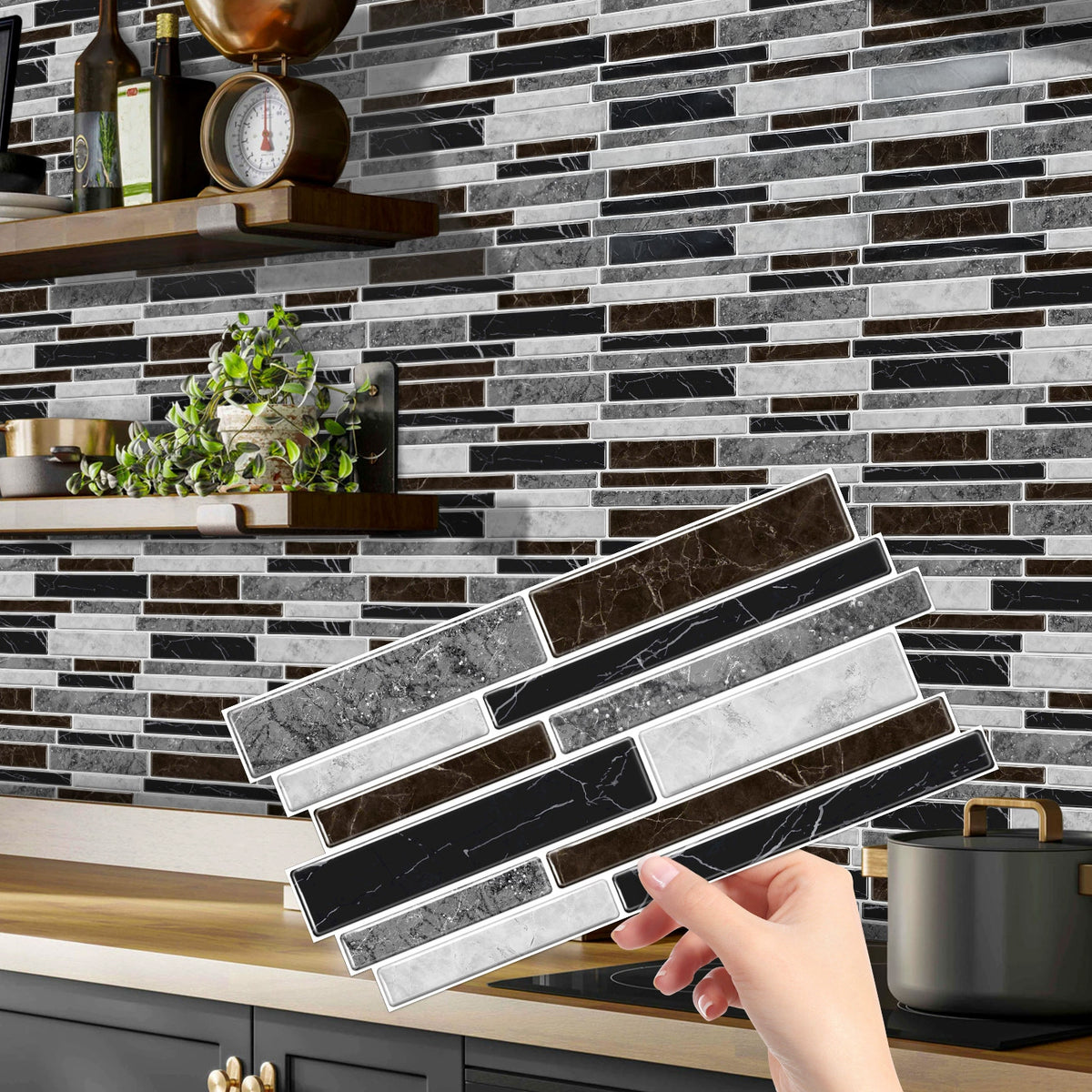 WAP005 - Waterproof PVC Decorative Self-Adhesive Marble Tile Wall Stickers image 3