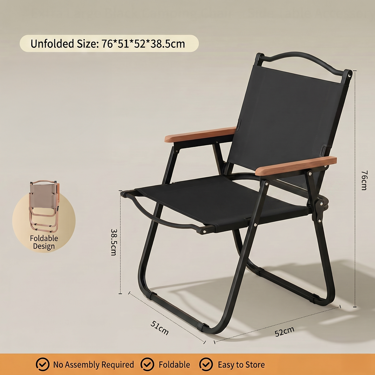 CHZ043 - Portable Outdoor Folding Camping Chair – Lightweight Picnic Chair image 1