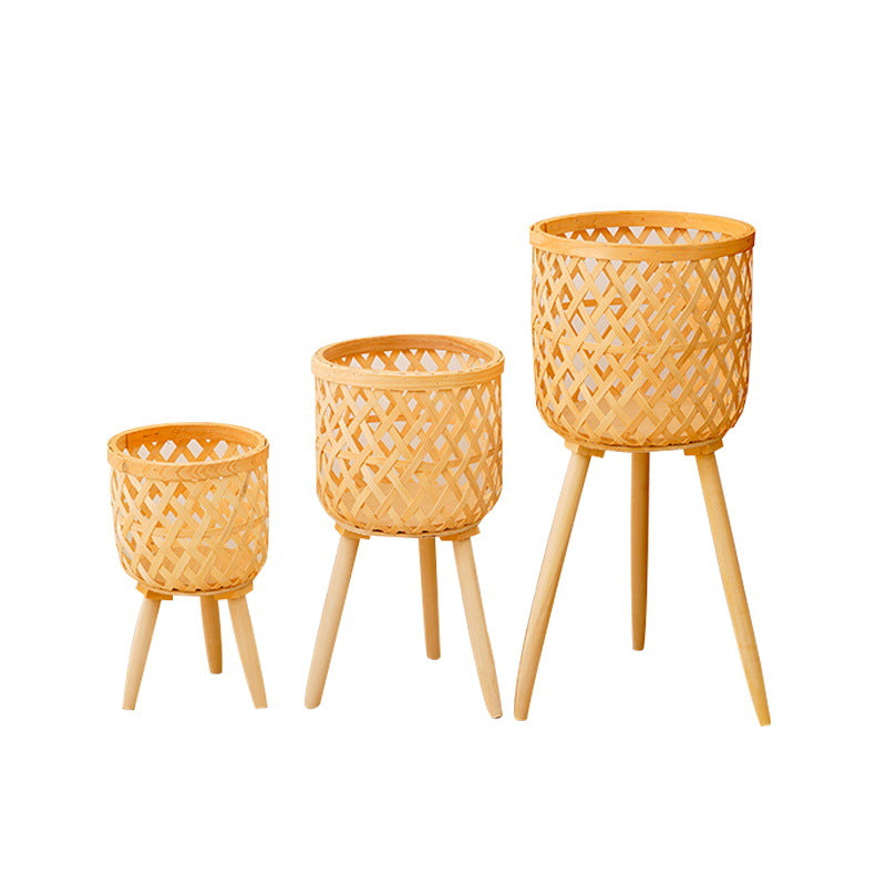 PS032 - Bamboo Fower Stand Living Room Floor-Standing Green Plant Flower Stand image 3