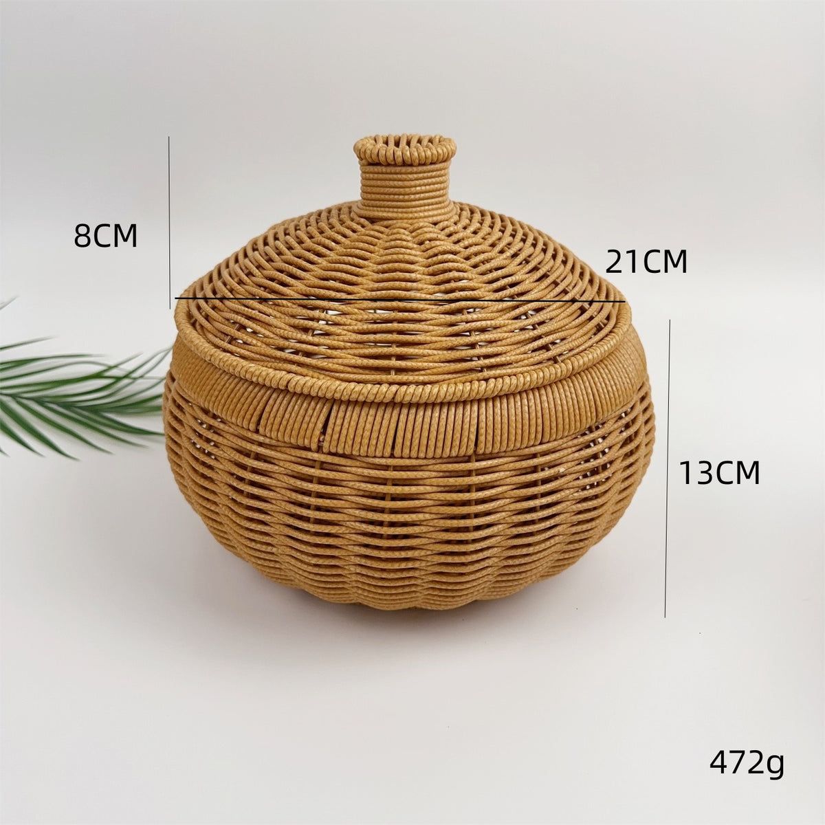 BAS008 - Natural Handwoven Rattan Basket with Lid image 4