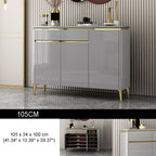 SOCE062 - Luxury Shoe Cabinet – Grey Lacquer Finish with Gold Trim Accent image 2