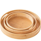 TRAY001 - Round Bamboo Creative Tray | Snack & Tea Serving Plate image 3
