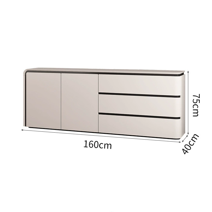 WCK018 - Modern Light-Luxury Lacquered Sideboard Cabinet with Drawers image 6
