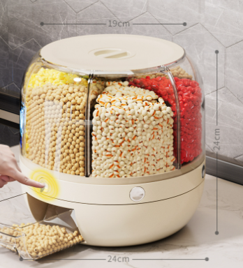 BOX001 - Divided Rotating Grain Rice Storage Box image 3