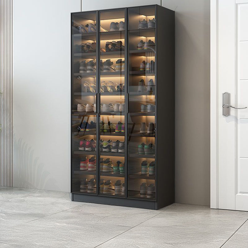 SOCE055 - Light Luxury Modern Minimalist Glass Shoe Cabinet image 1