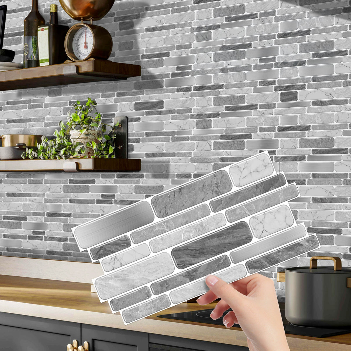 WAP005 - Waterproof PVC Decorative Self-Adhesive Marble Tile Wall Stickers image 1