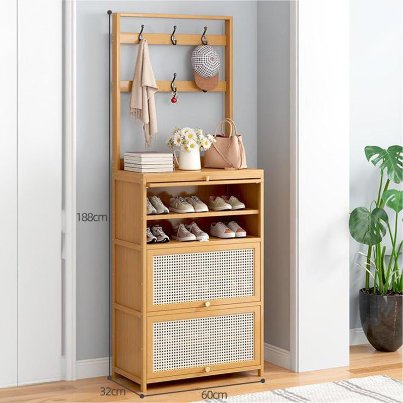 SOCE027 Bamwood Bamboo Breathable Flip Door Shoe Cabinet image 1