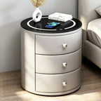 CBD036 - Round Smart Nightstand | Touch LED Light & Wireless Charging Panel image 4