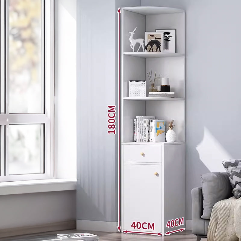 CC051-Multifunctional Corner Cabinet Shelf with Drawer image 1