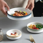 DISH002 - Creative Frosted Ceramic Bowl & Deep Plate image 2