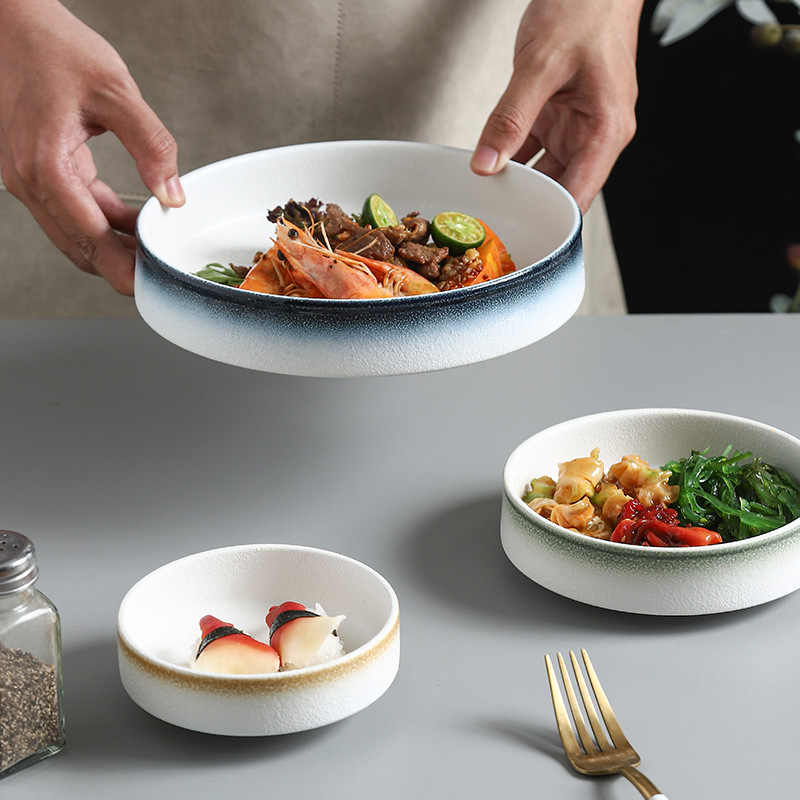 DISH002 - Creative Frosted Ceramic Bowl & Deep Plate image 2