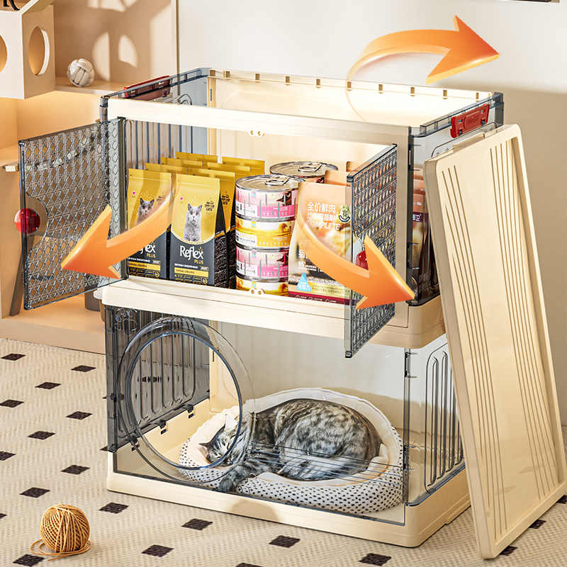 BS043 - Multifunctional Cozy Cat House with Storage Cabinet image 4