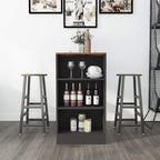 BAR003 - 3-Piece Pub Bar Table Set with Storage Shelves image 4