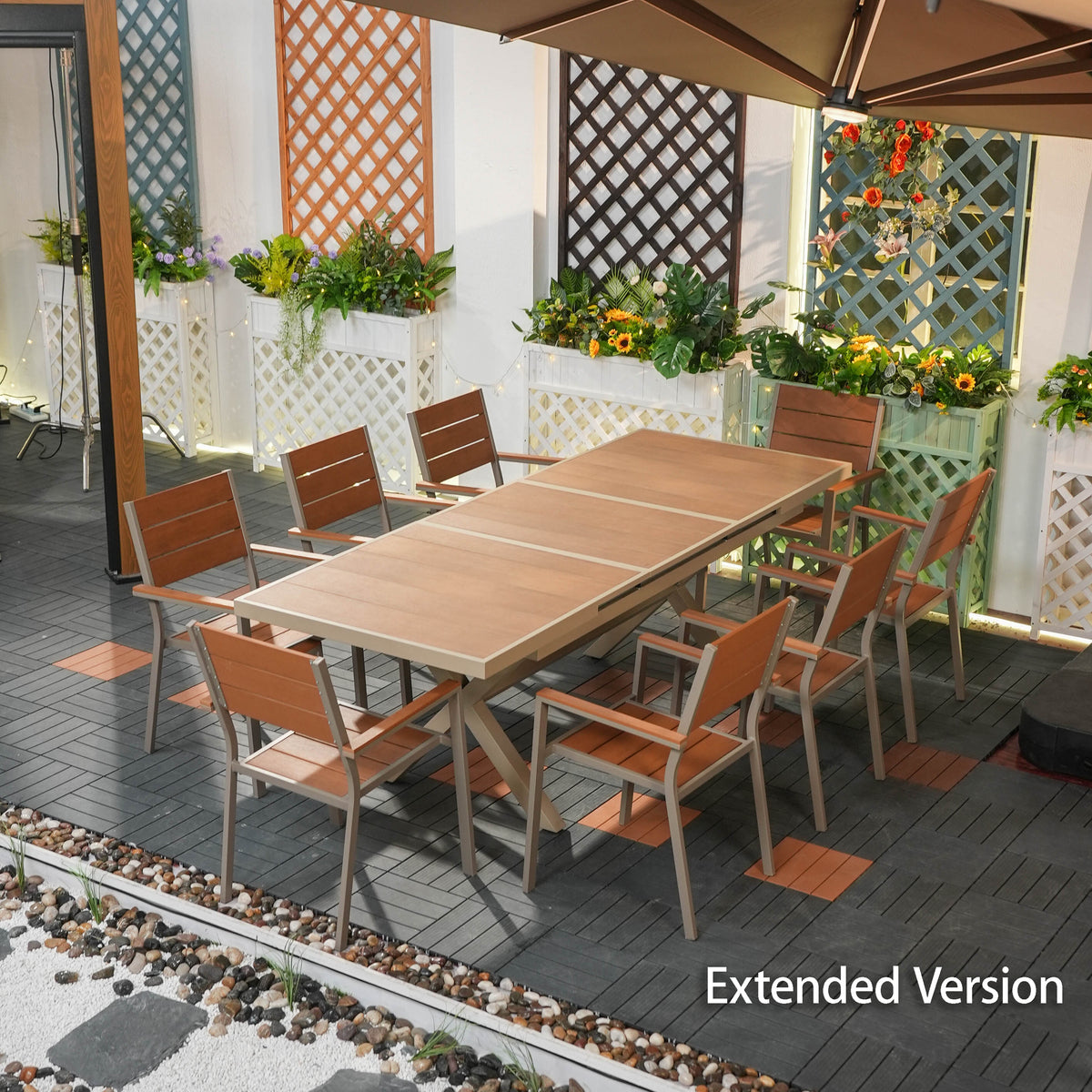 ODS003 - Extendable Outdoor Dining Table for Garden or Deck image 1