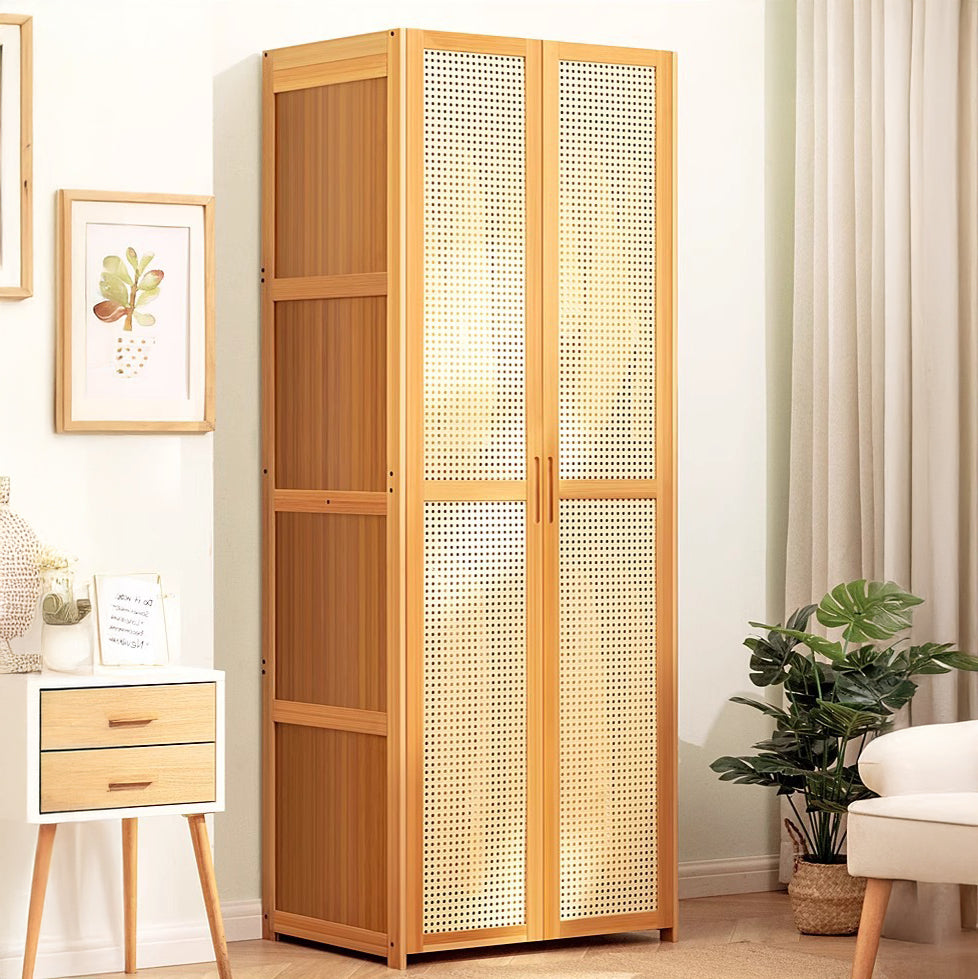 CC055 - Multi-Functional Bamboo Wardrobe – Mesh Door Closet image 0