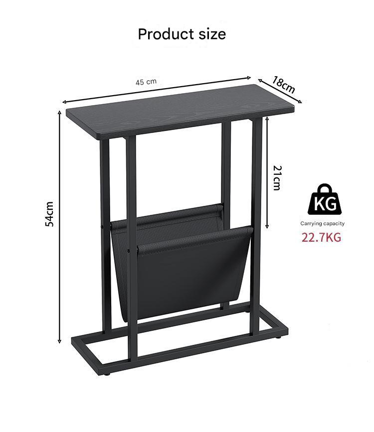 EDB043 - Narrow End Table, Small Slim Side Table with Magazine Holder image 3