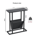 EDB043 - Narrow End Table, Small Slim Side Table with Magazine Holder image 3