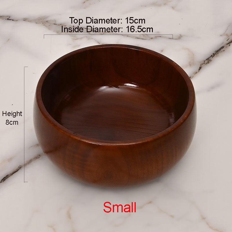 BOWL008 - Round Wooden Salad Bowl image 1
