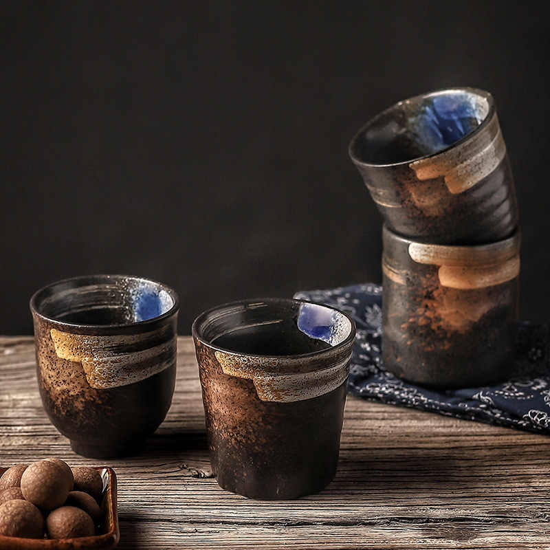CUP003 - Japanese Retro Ribbed Ceramic Teacup image 0