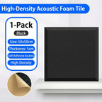 WAP008 - Square Self-Adhesive Acoustic Foam Panels – Sound Absorbing Wall Tiles image 3