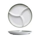 DISH009 - Round Ceramic 3-Compartment Divided Plate image 4