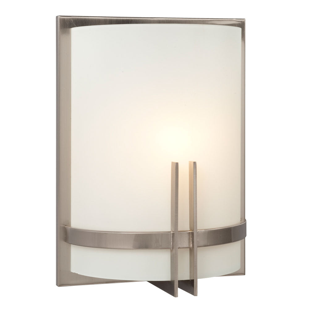 211690BN - Wall Sconce - Brushed Nickel with Frosted White Glass