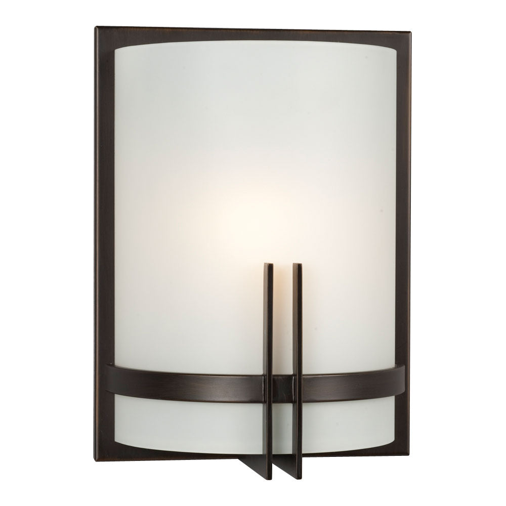 211690ORB - Wall Sconce - Oil Rubbed Bronze with Frosted White Glass