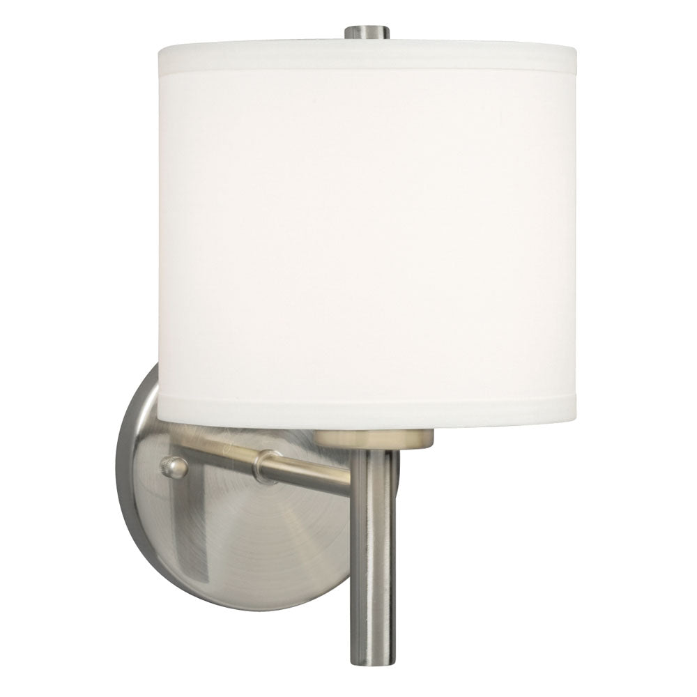 213040BN - Wall Sconce - Brushed Nickel with White Linen Shade