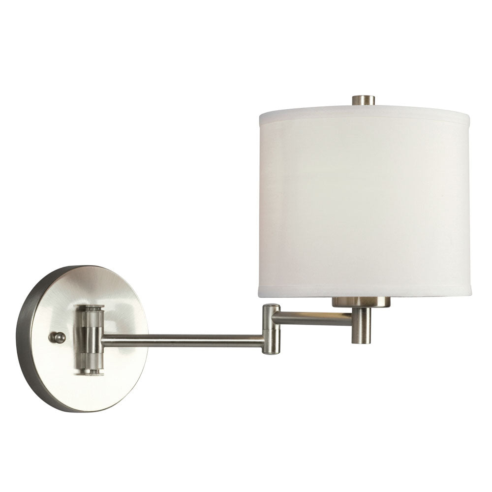213041BN - Wall Sconce - Brushed Nickel with White Linen Shade