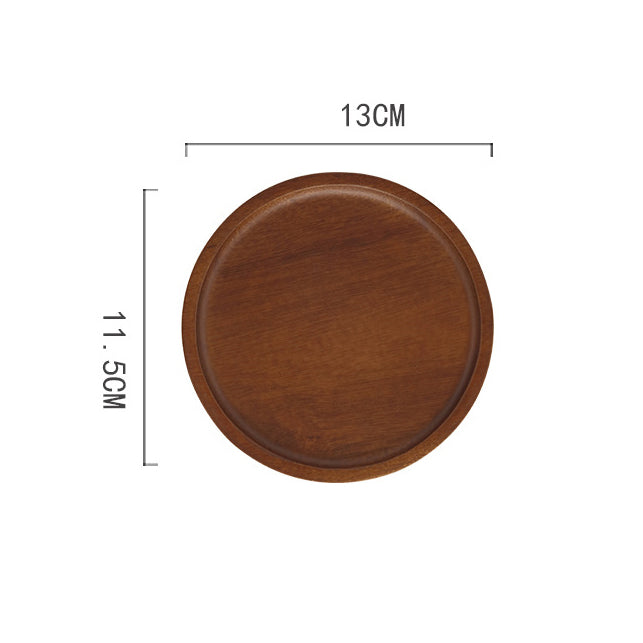 TRAY003 - Round Wooden Tray | Tea & Snack Serving Plate image 3
