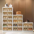 SOCE063 - Modern Transparent Plastic Shoe Cabinet – Stackable Storage with Door image 0