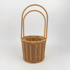 BAS002 - Elongated Handwoven Rattan-Style Basket with Handle image 4