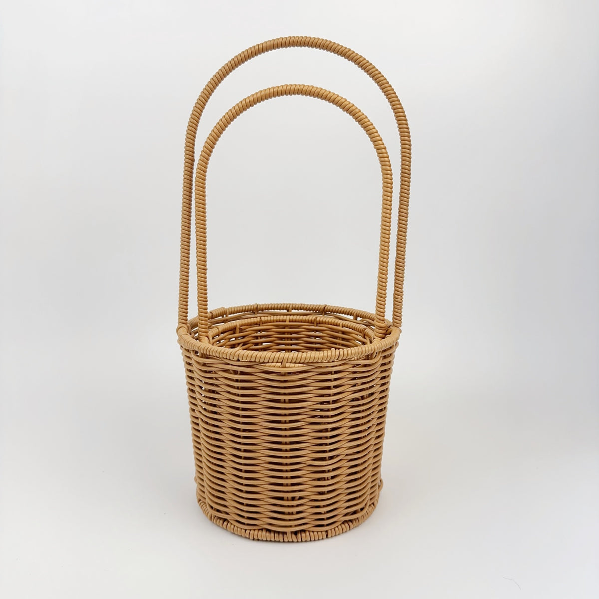 BAS002 - Elongated Handwoven Rattan-Style Basket with Handle image 4
