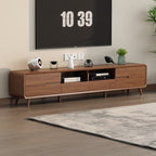 TV011 - Natural Wood-Style TV Stand with Drawers and Open Storage image 0