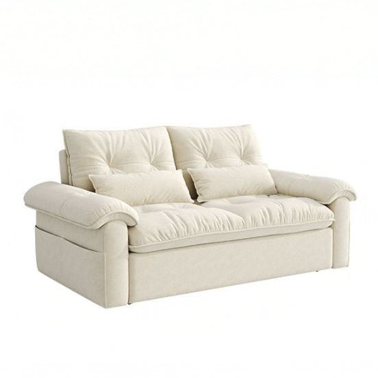 SOB036 - Minimalist Cream Fabric Sofa - Comfy Living Room Seating image 2