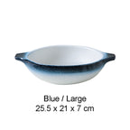 BOWL001 - White Double-Handle Ceramic Soup Plate | Underglaze Serving Dish image 5