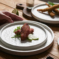 DISH004 - Japanese Ceramic Stone-Texture Flat Plate | Minimalist Dinner Dish image 0