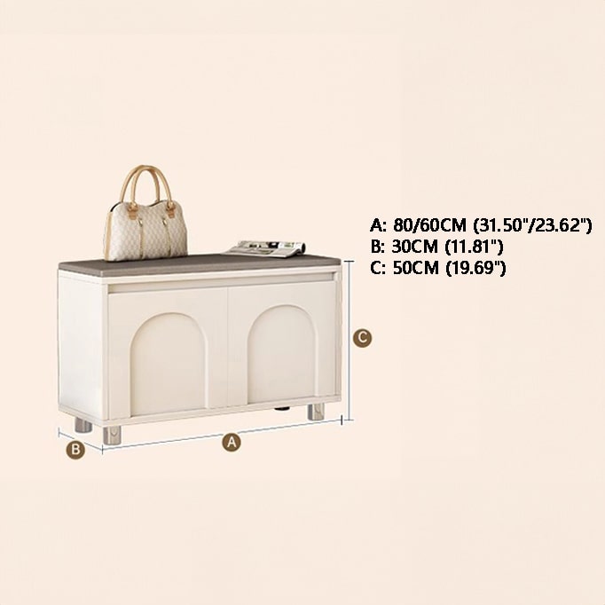 SOCE059 - Cream Style Entry Door Shoe Changing Stool and Shoe Cabinet image 3