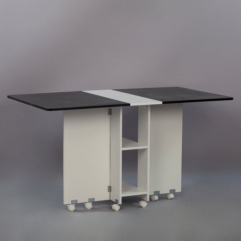 LDF020 - Space-Saving Folding Dining Table with Storage Rack image 8