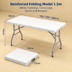 ODS008 - Reinforced Portable Folding Table | Indoor & Outdoor Event White Table