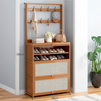 SOCE027 Bamwood Bamboo Breathable Flip Door Shoe Cabinet image 4