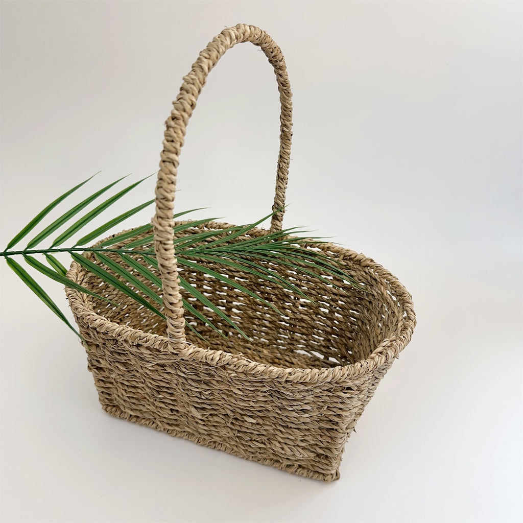 BAS006 - Handwoven Rattan-Style Basket with Handle image 3